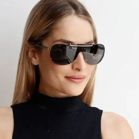 VERSACE Suglasses VE2140 1002 Pilot Aviator Greca Shield Black Unisex - Picture 3 of 16